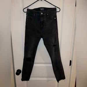 Black Abercrombie & Fitch Ripped Simone High Rise Super Skinny Jeans
